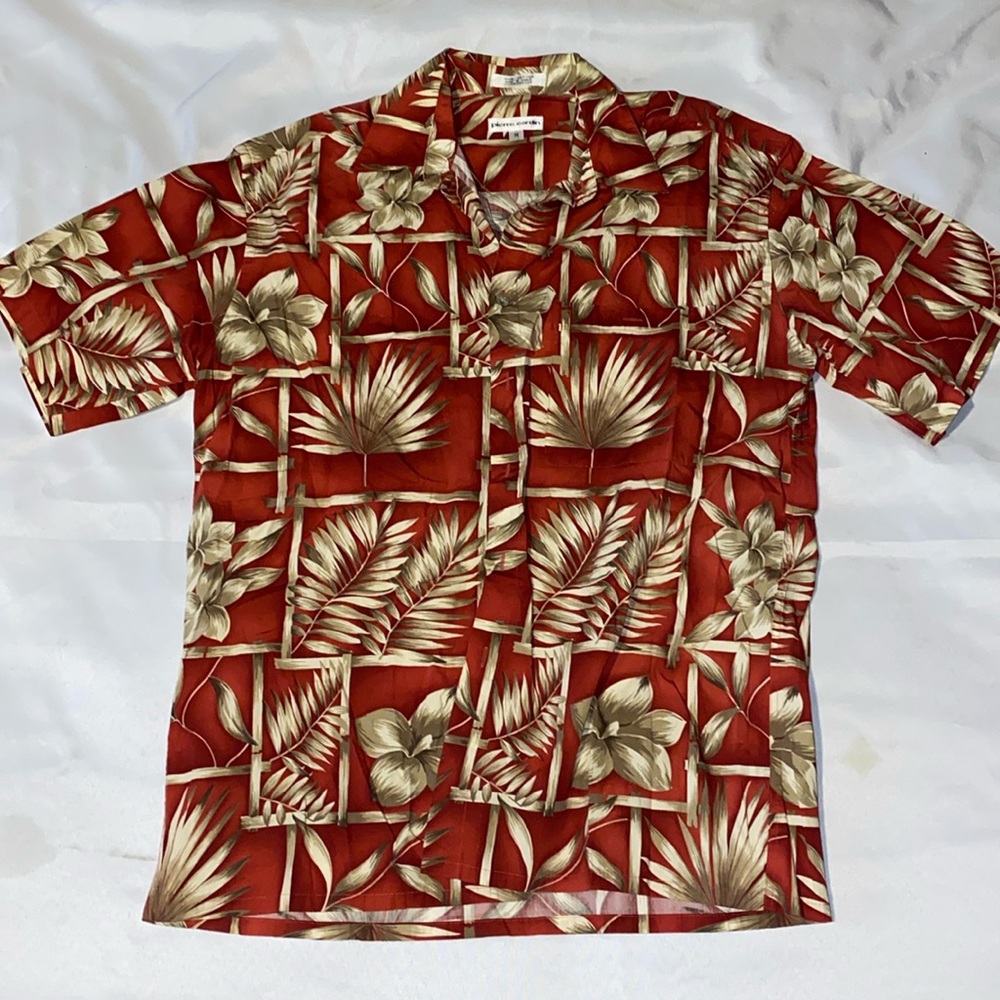 Men's Red Floral Casual Button Down Shirt